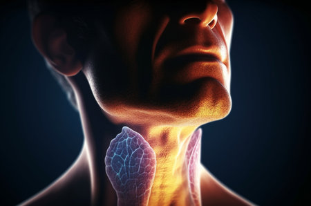 Problems with the thyroid gland. generative ai. high quality illustration Stock Photo
