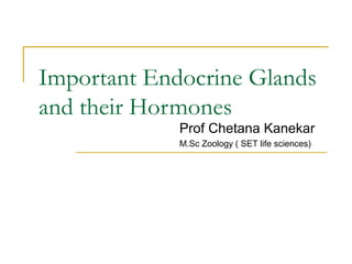 Endocrine glands and their hormones